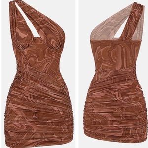 Welooc wave ruched mini dress